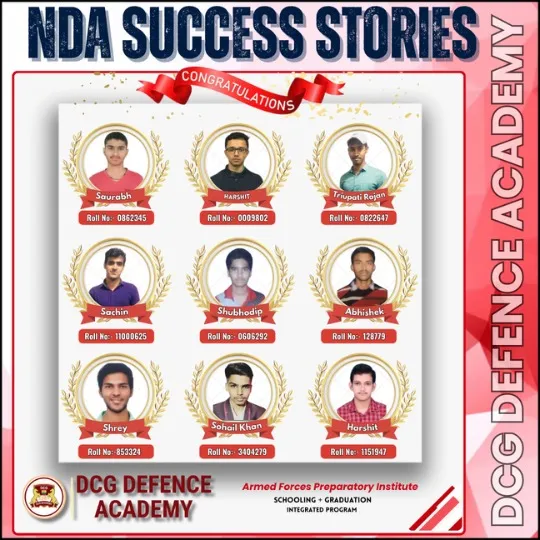 NDA success stories poster by DCG Defence Academy