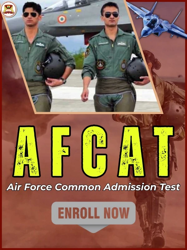 Best AFCAT coaching banner with Air Force aspirants and fighter jet